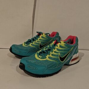 Nike Air Max Torch 4 Teal Volt Pink Womens 8 Running Shoes NO Insoles 343851-37